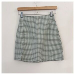 Brandy Melville green plaid skirt OS